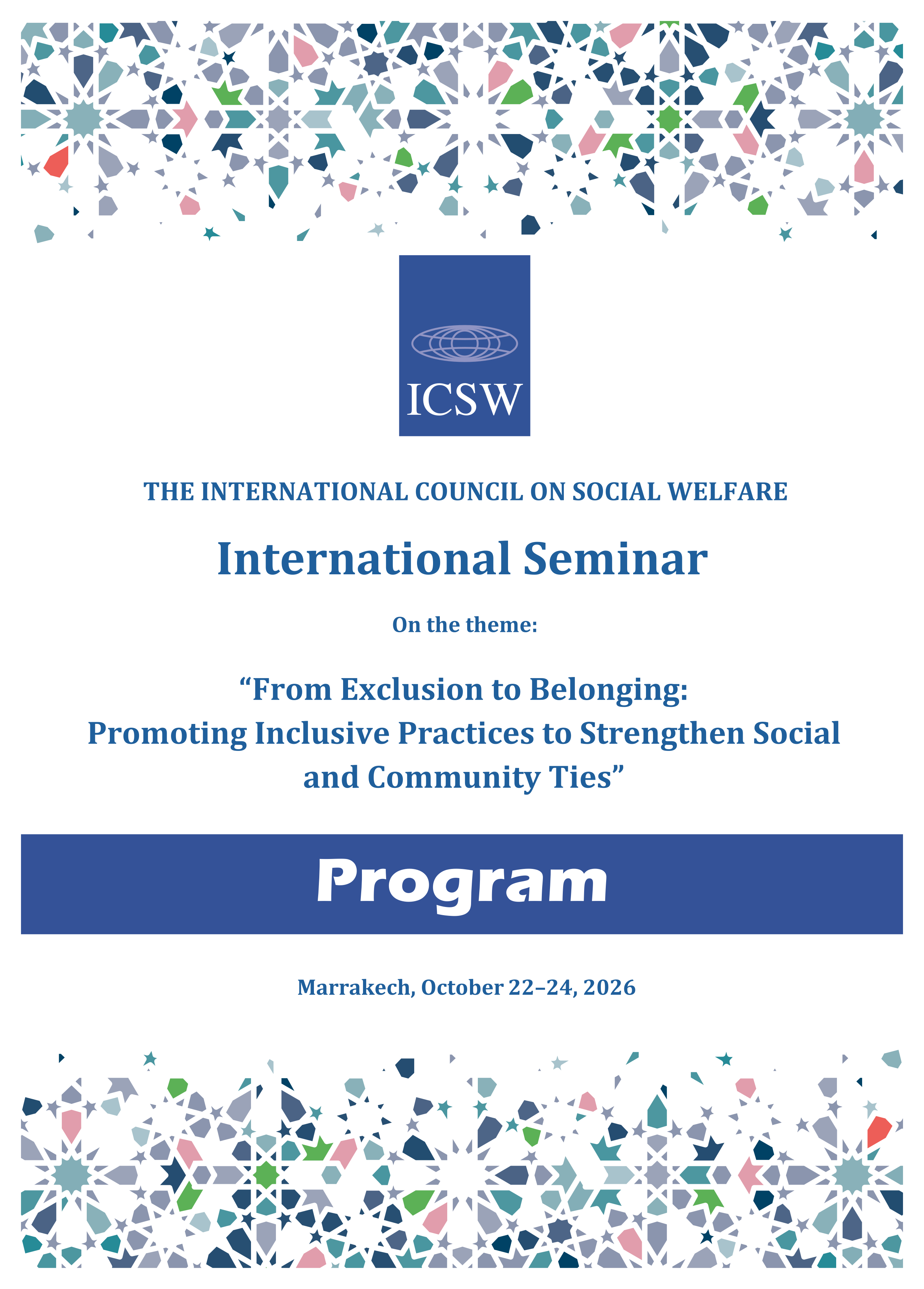ICSW International Seminar Marrakech   Programme 2026 10